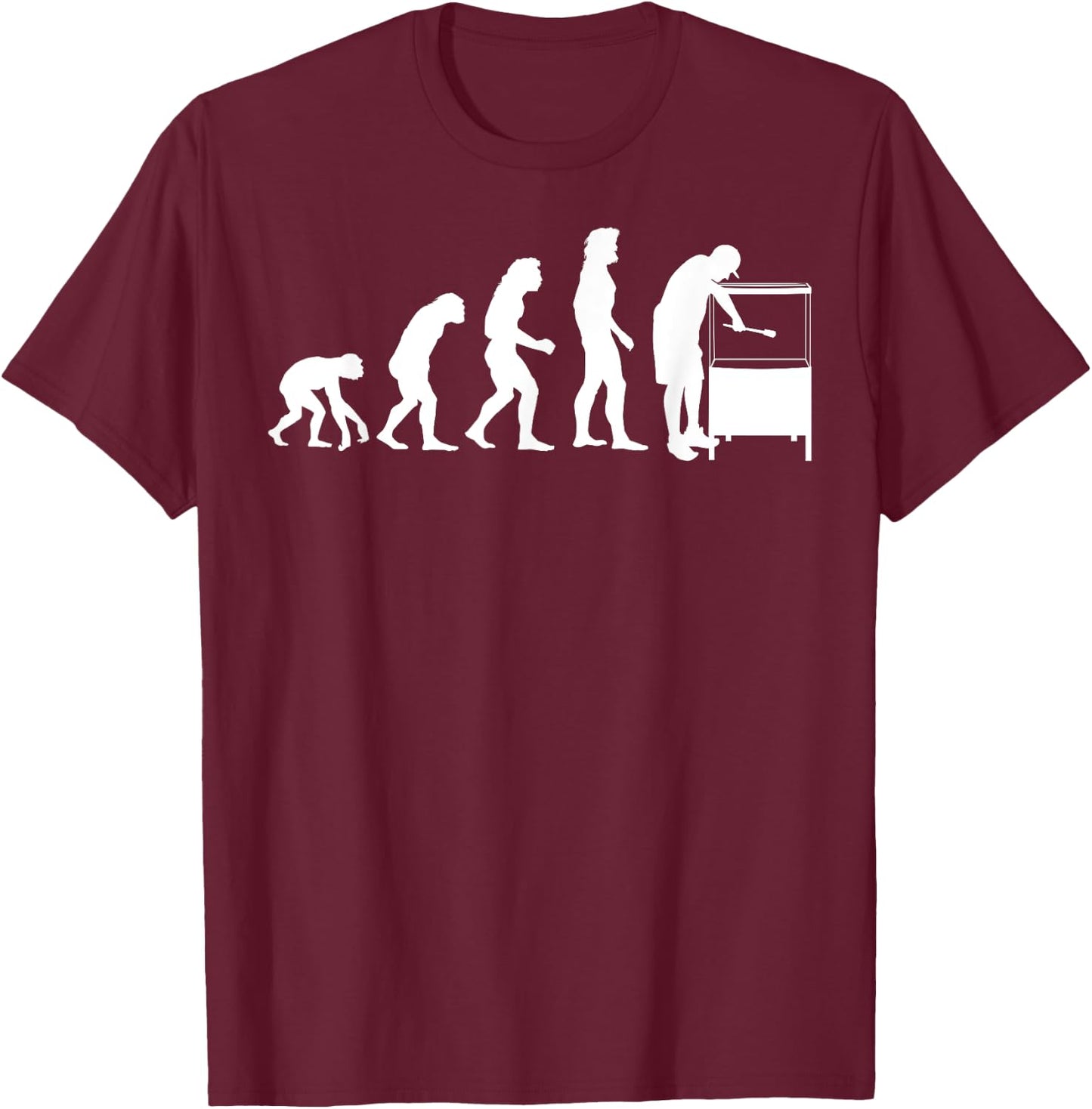 Funny Aquarium Gift Fish Tank Lover Men Women Evolution T-Shirt - T-Shirt | Maroon