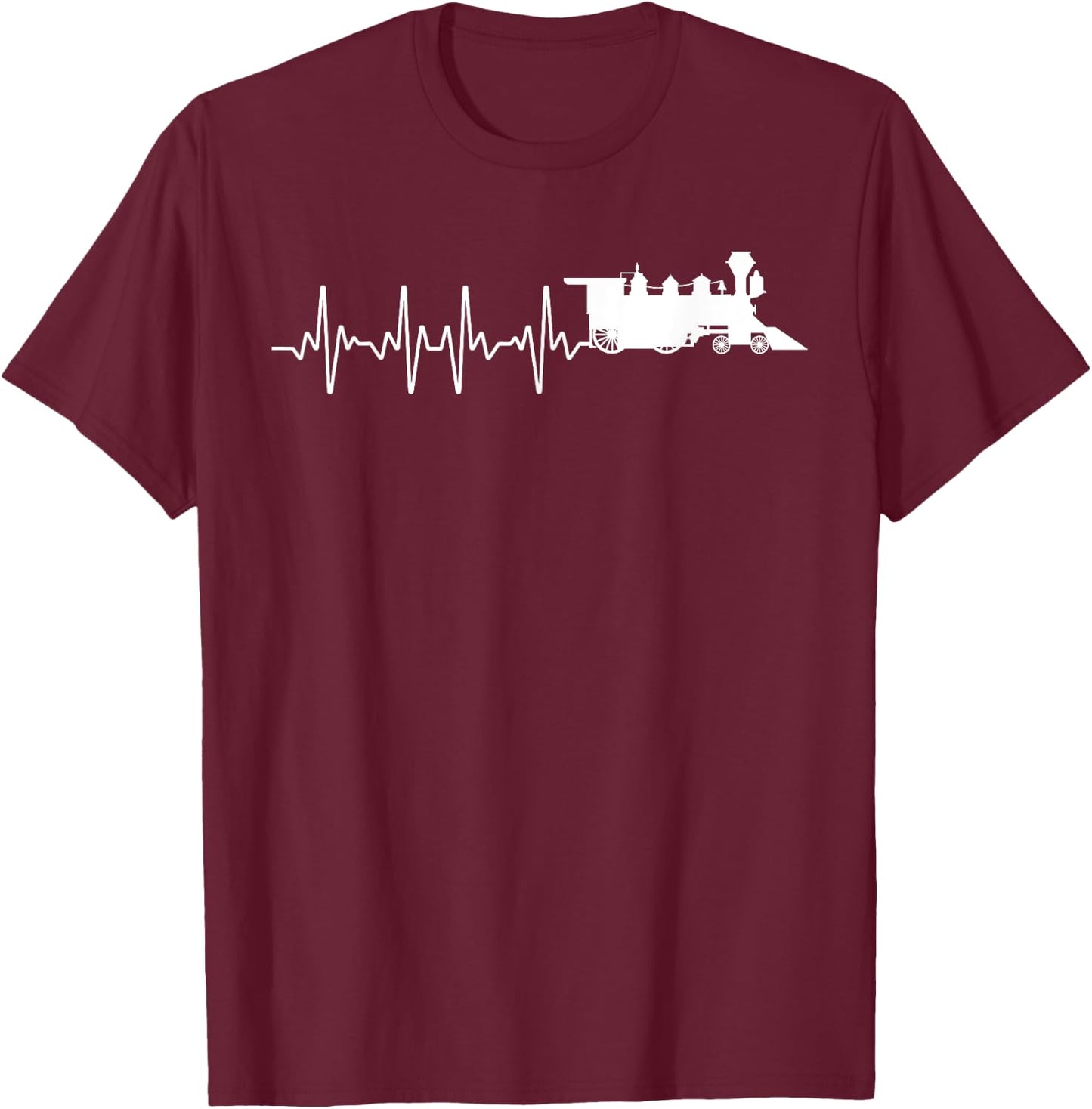Cool Train Art Boys Locomotive Model Train Collector T-Shirt - T-Shirt | Maroon