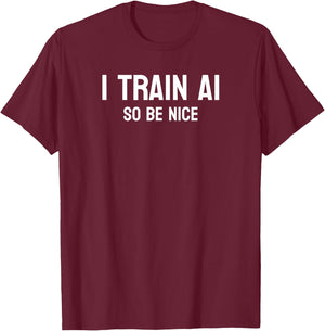 Funny and Minimalist AI Trainer T-Shirt - T-Shirt | Maroon
