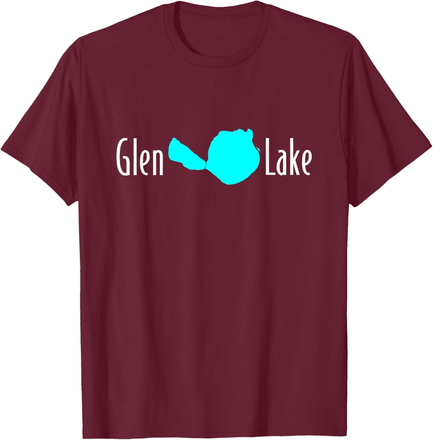 Minimalist Glen Lake, Michigan T-Shirt - T-Shirt | Maroon