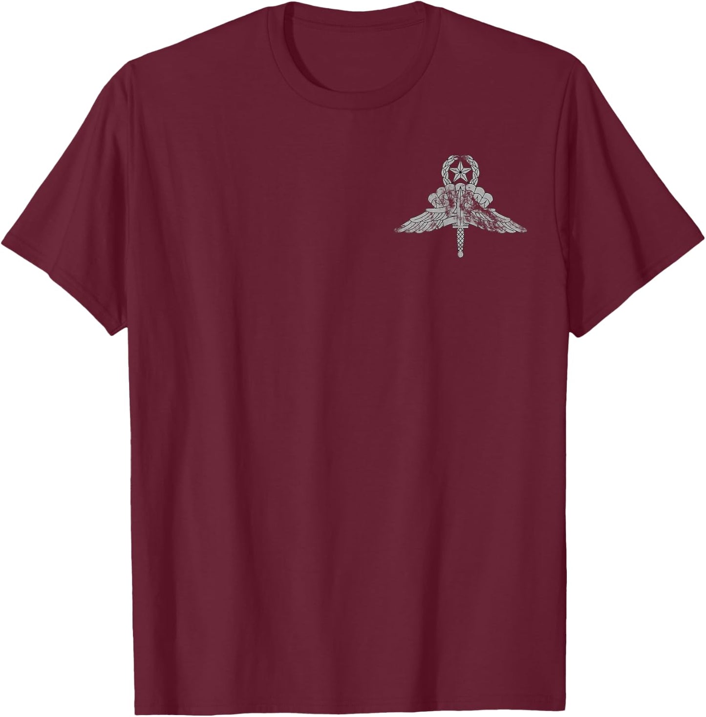 Master Military Freefall Parachutist Badge Army Distressed T-Shirt - T-Shirt | Maroon