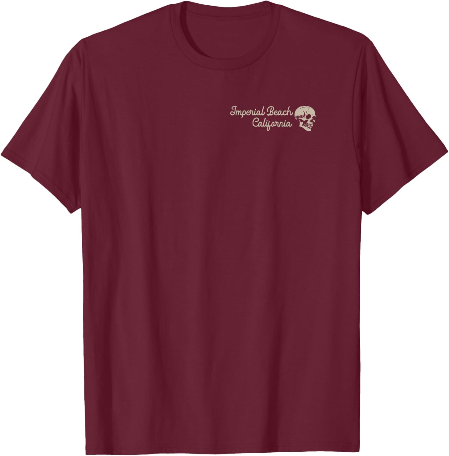 Imperial Beach California CA Retro Surfer Front & Back T-Shirt - T-Shirt | Maroon