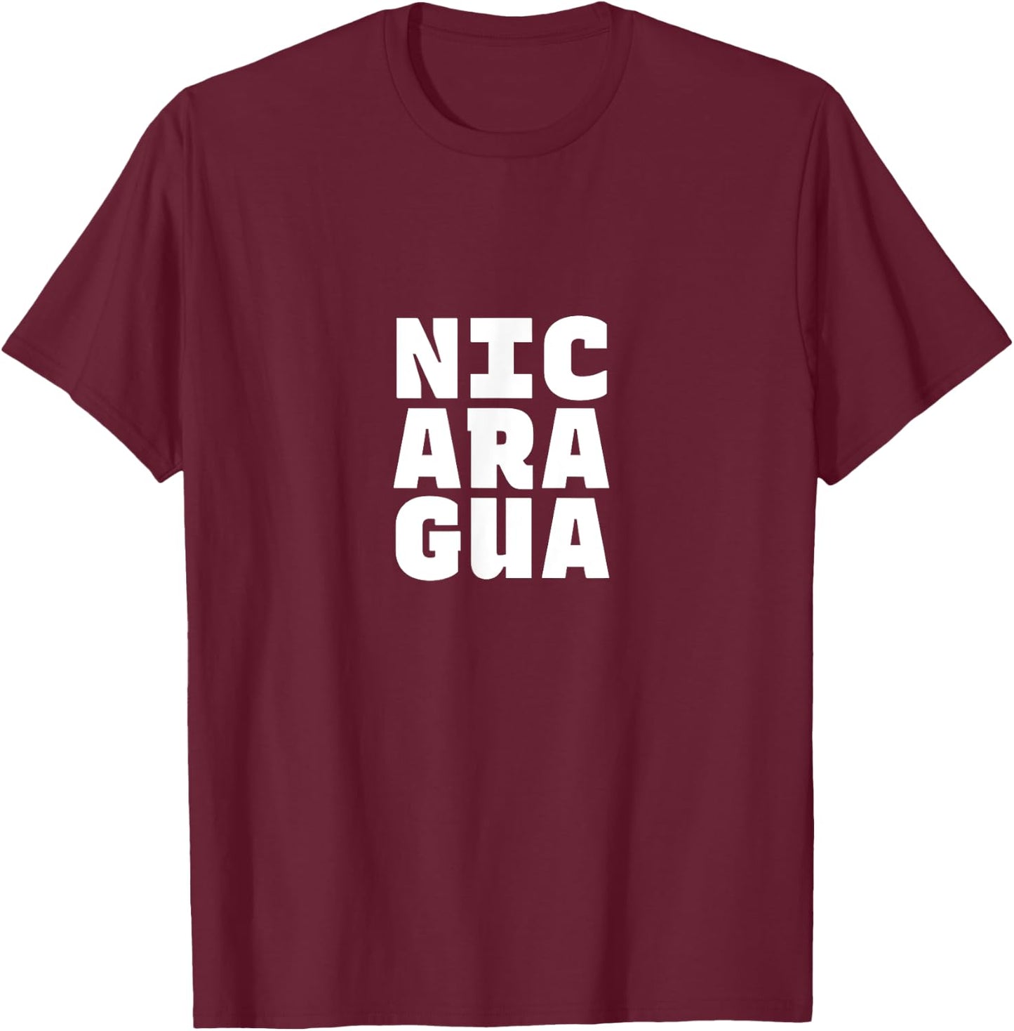Nicaragua Souvenir - Nicaraguan Pride Letter Box Word Art T-Shirt - T-Shirt | Maroon