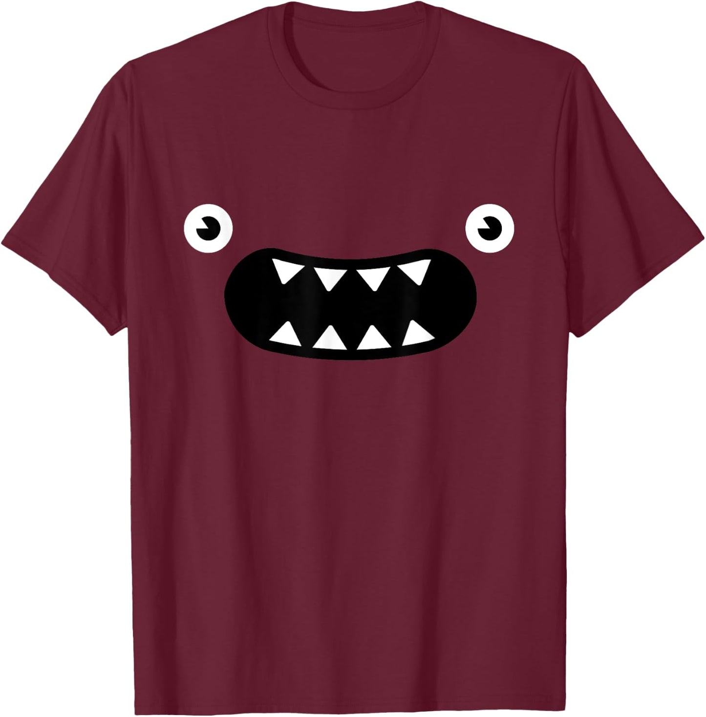 Purple Monster Face Halloween Costume Kids Funny Monster T-Shirt - T-Shirt | Maroon