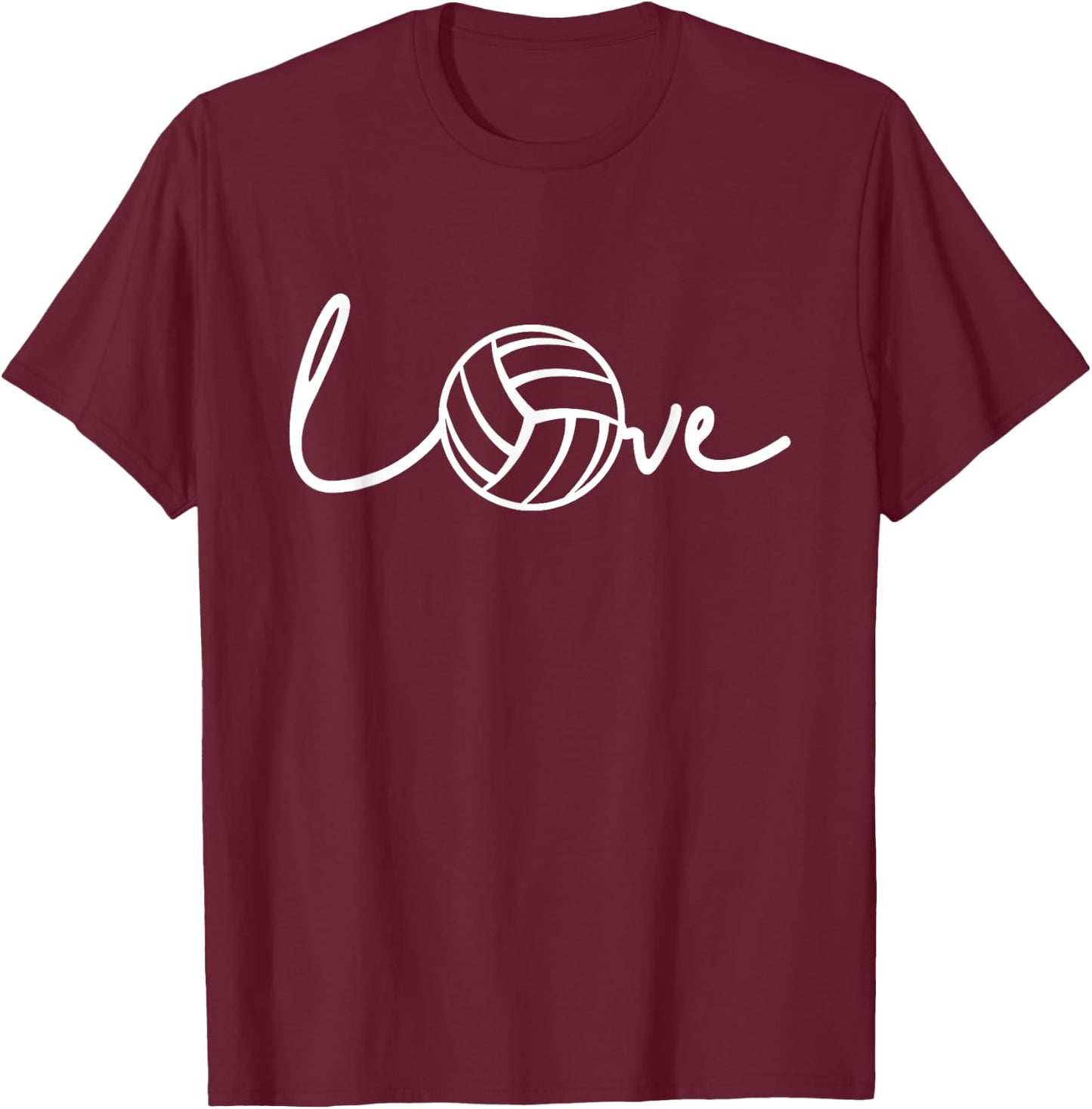 Love Volleyball Design For Players and Coaches on Gameday T-Shirt - T-Shirt | Maroon