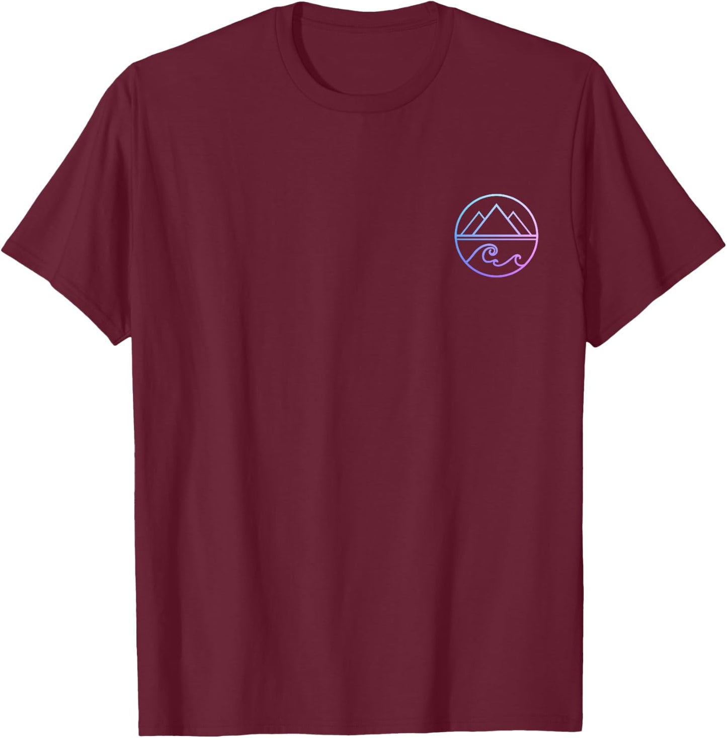 Mountains Waves Nature Outdoor Surf Hiking Surfer T-Shirt - T-Shirt | Maroon