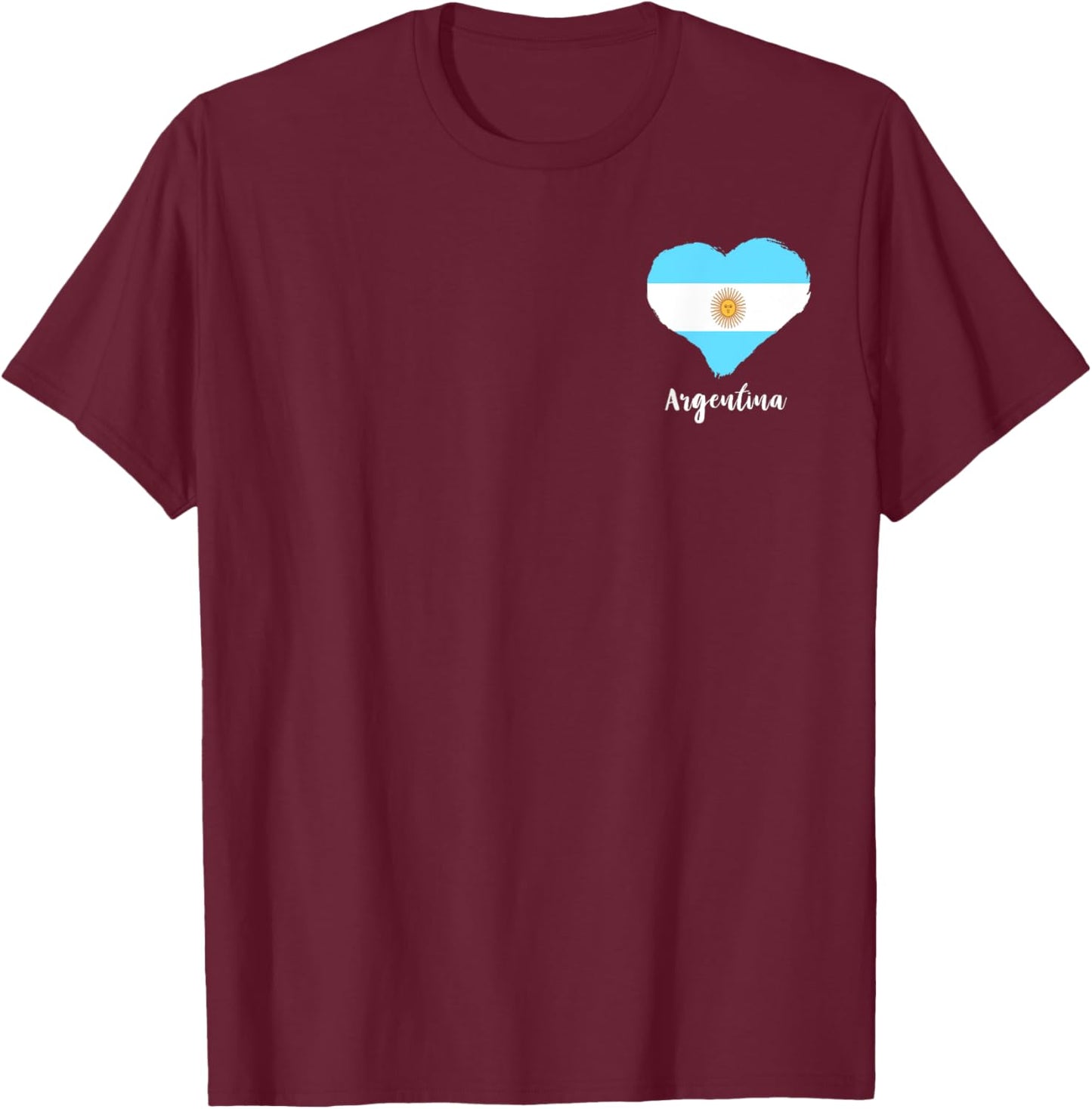 Argentina Heart Argentina Flag Sun Of May Argentinian Pride T-Shirt - T-Shirt | Maroon