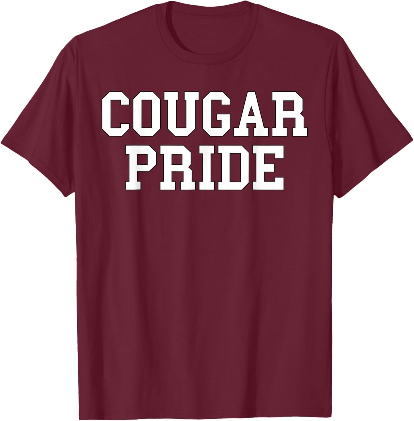 Cougar Pride Sports Fan School Mascot Spirit T-Shirt - T-Shirt | Maroon