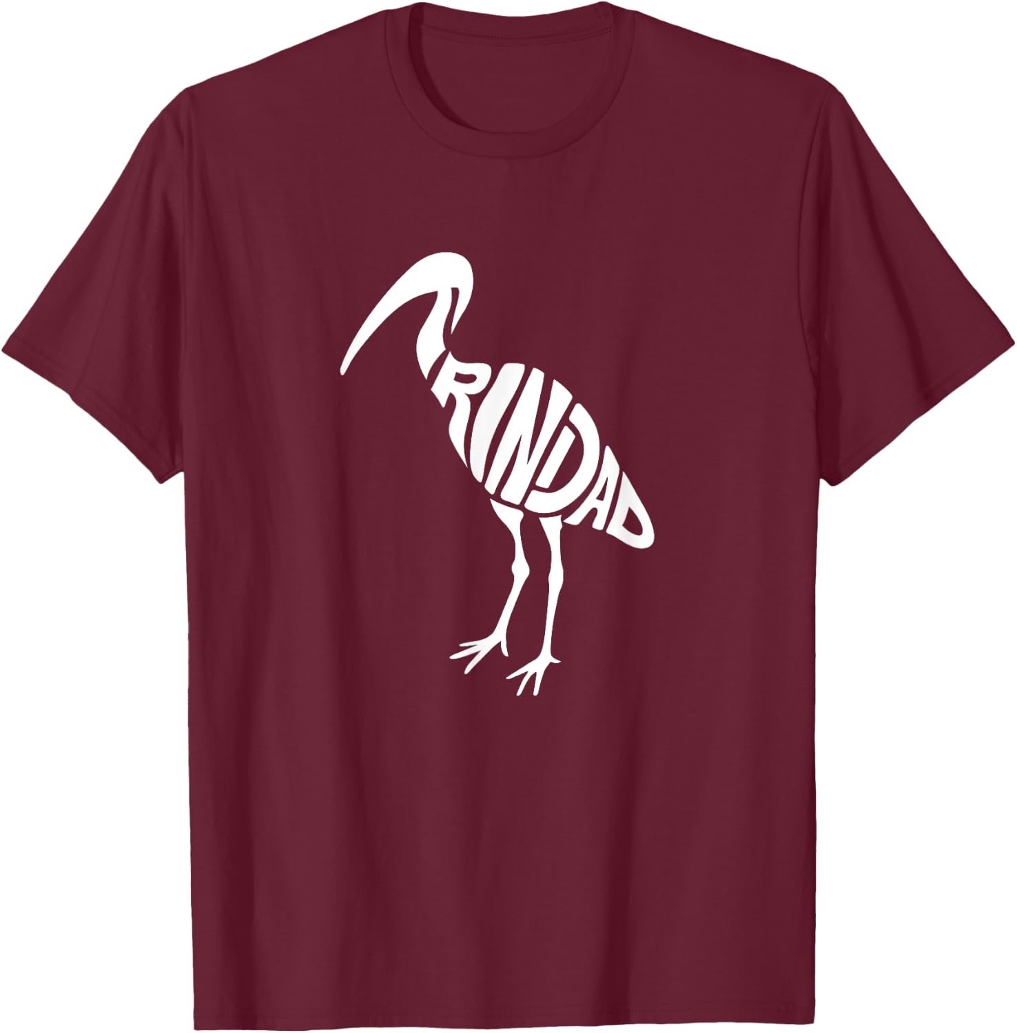 Trinidad and Tobago Scarlet Ibis Bird Word Art - Cute Animal T-Shirt - T-Shirt | Maroon