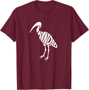 Trinidad and Tobago Scarlet Ibis Bird Word Art - Cute Animal T-Shirt - T-Shirt | Maroon