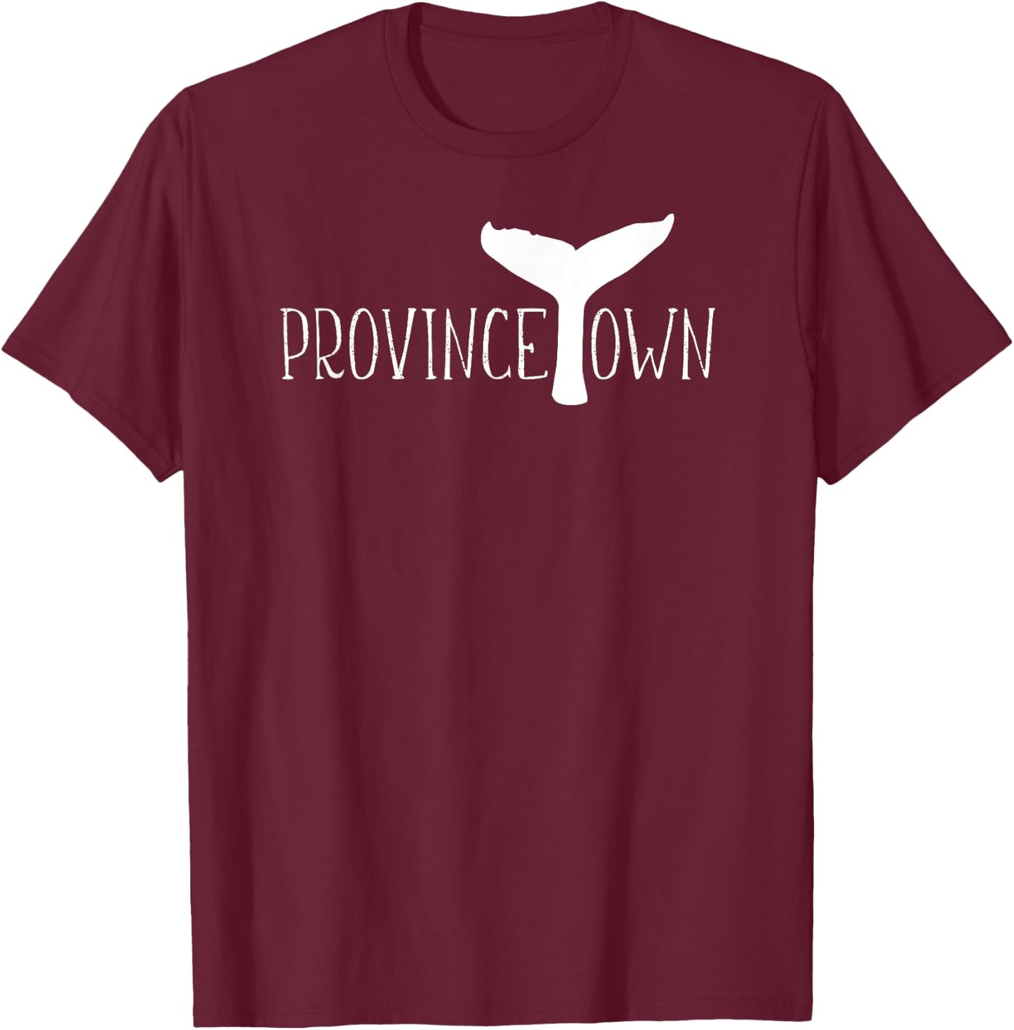 Provincetown Massachusetts Whale Tail Coastal Whale Watching T-Shirt - T-Shirt | Maroon
