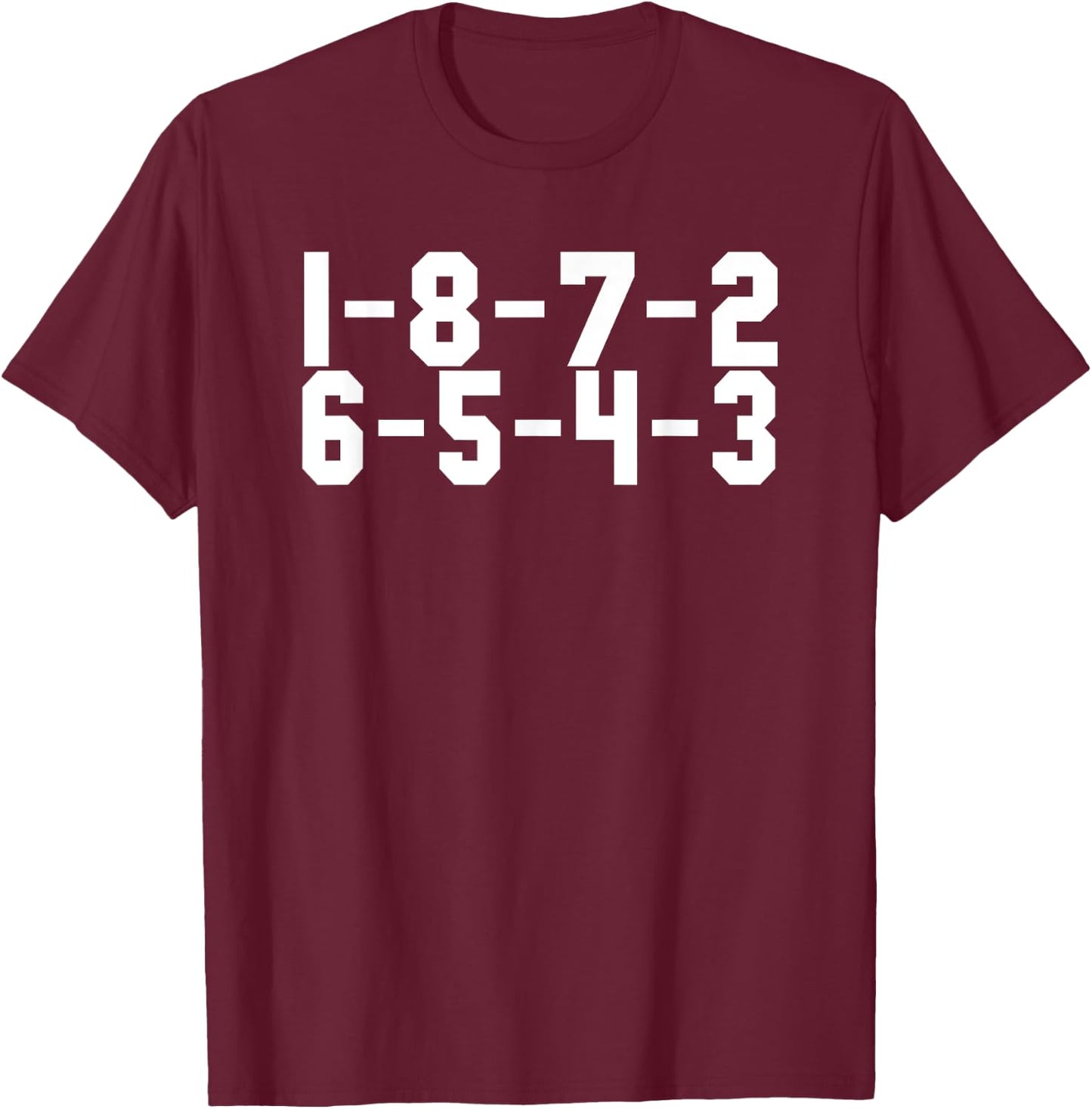 V8 Engine 1-8-7-2-6-5-4-3 Fire Order T-Shirt - T-Shirt | Maroon