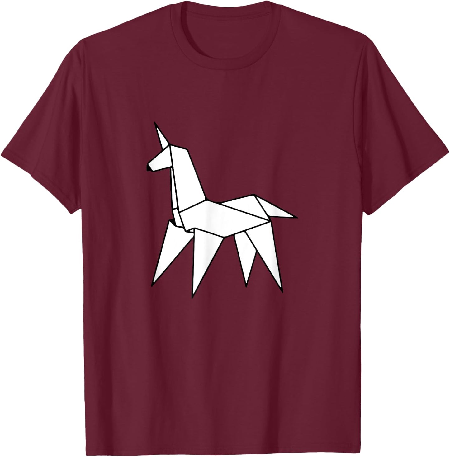 Origami Unicorn T-Shirt - T-Shirt | Maroon