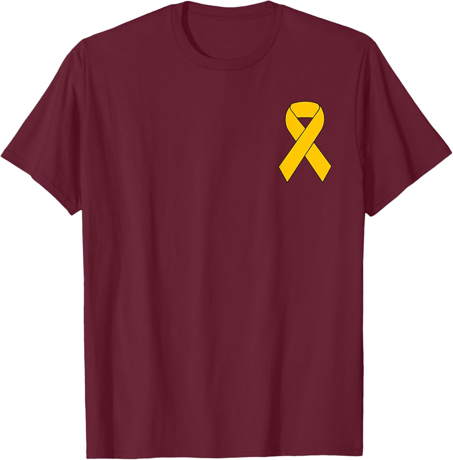 Cute Gold Ribbon Childhood Cancer Awareness Women Men Kids T-Shirt - T-Shirt | Maroon