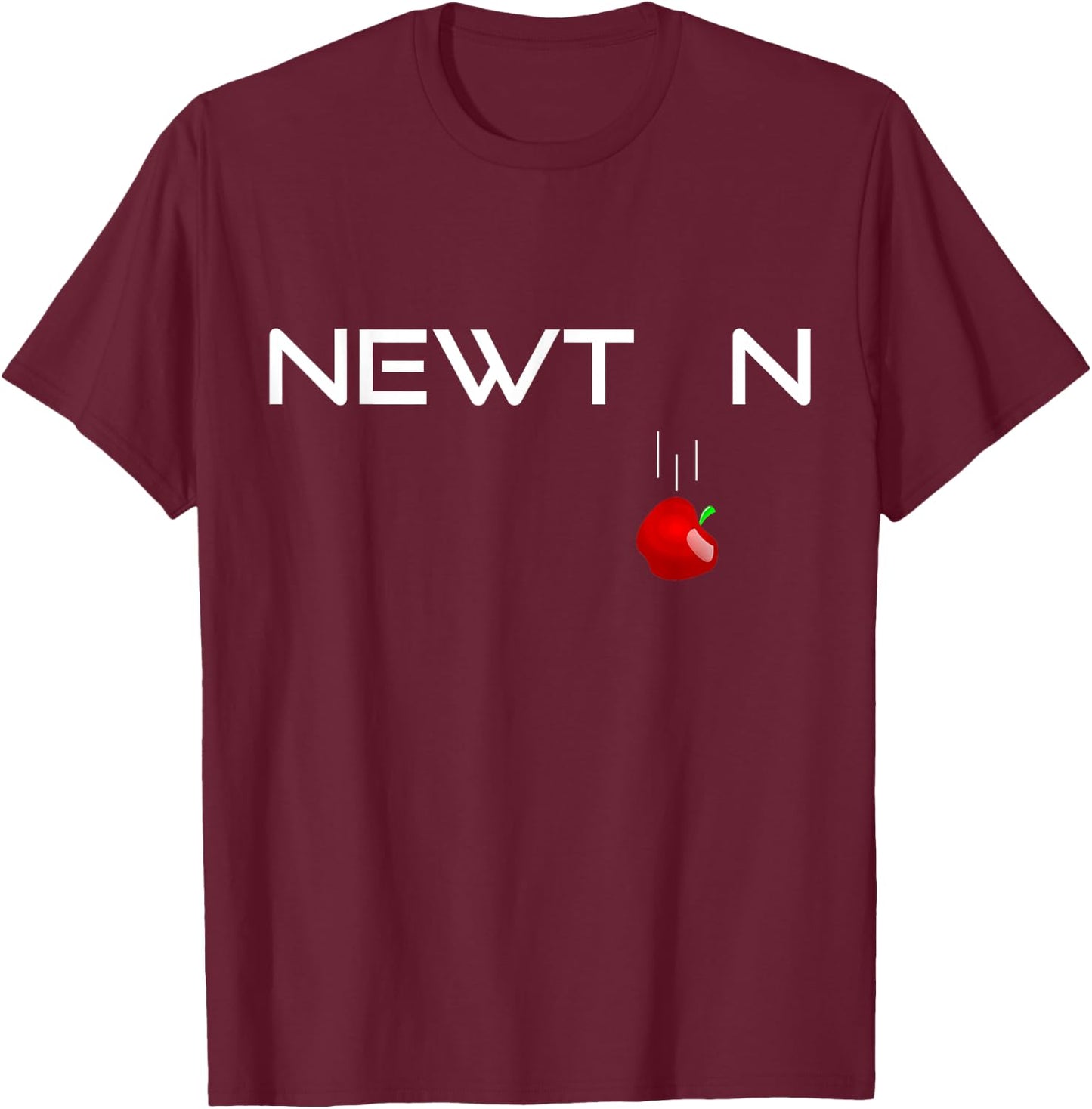 Isaac Newton, Physicist, Mathematician, Gravity Apple Art T-Shirt - T-Shirt | Maroon
