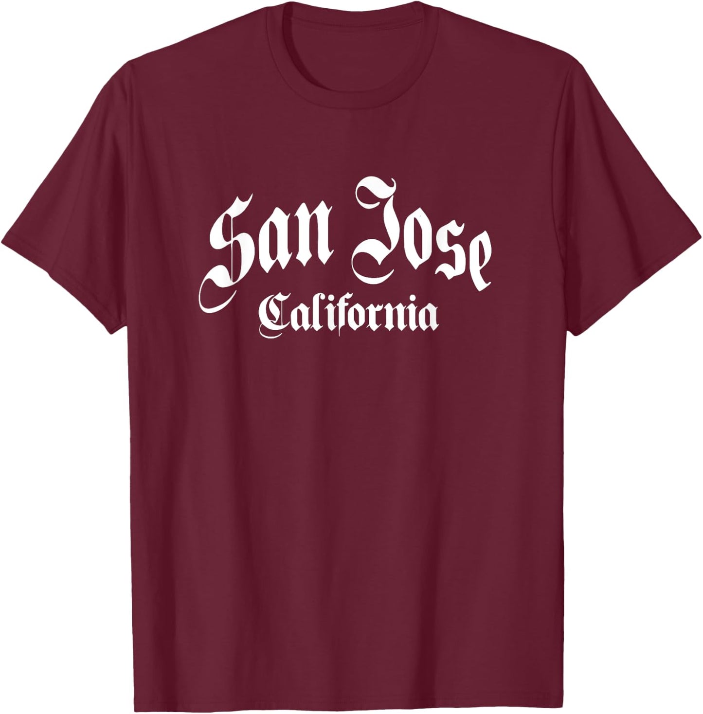 San Jose - California - Old School Design - Classic T-Shirt - T-Shirt | Maroon