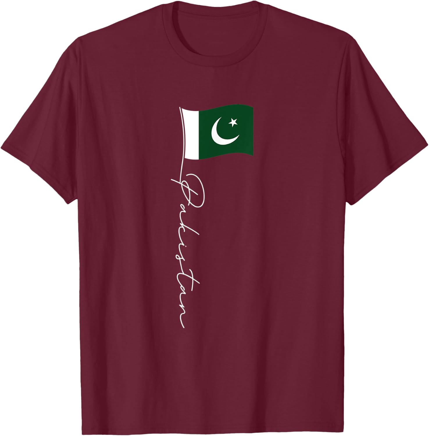 Pakistan Signature Flag Pole - Patriotic Pakistani Flag Women Kids Men T-Shirt - T-Shirt | Maroon