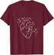 Oversized Gym Pump Cover Weightlifting Women Heart Flower T-Shirt - T-Shirt | Maroon