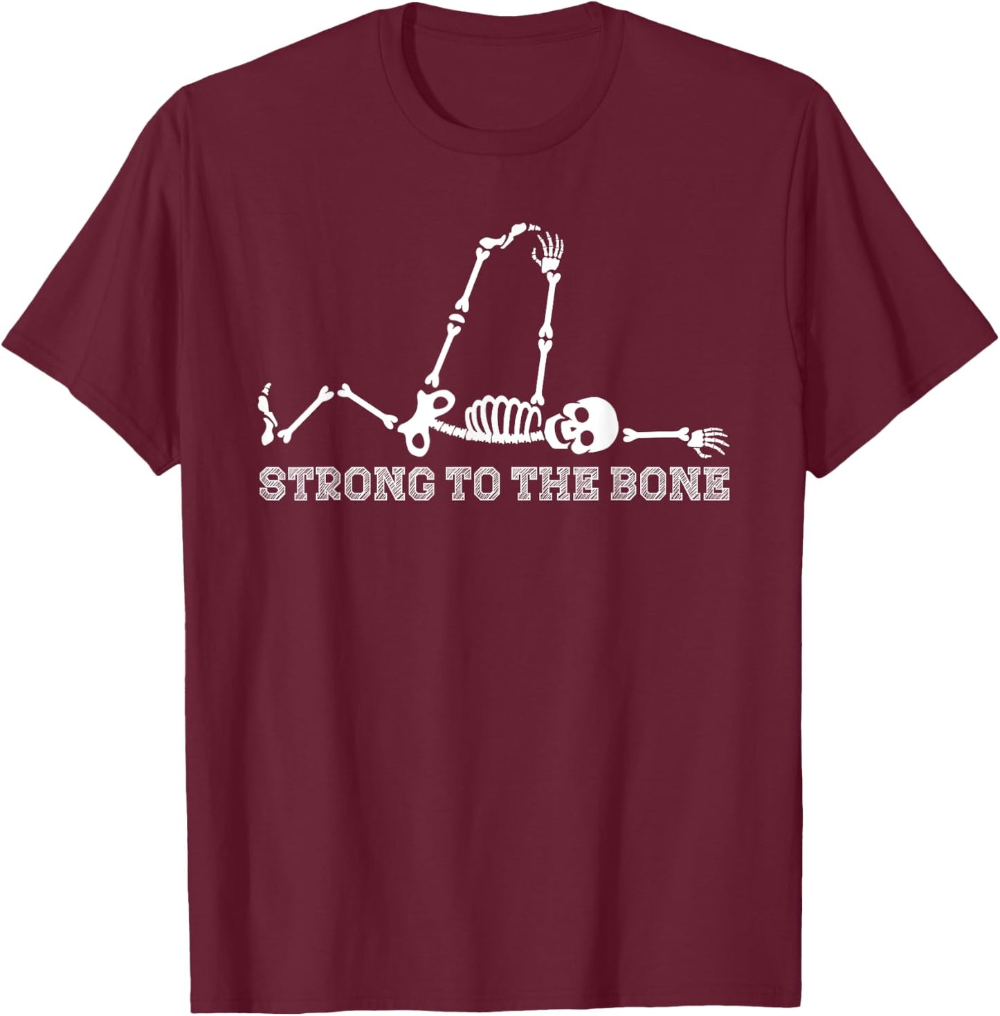 Funny Halloween Workout Funny Gym Exercise Workout Skeleton T-Shirt - T-Shirt | Maroon