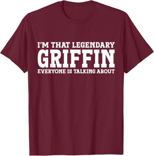 Griffin Personal Name Funny Griffin T-Shirt - T-Shirt | Maroon