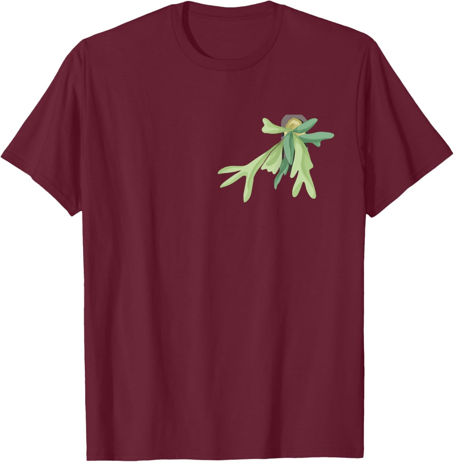 Plant Mama Plant Dad, Staghorn Fern Botanical Art, Gardener T-Shirt - T-Shirt | Maroon