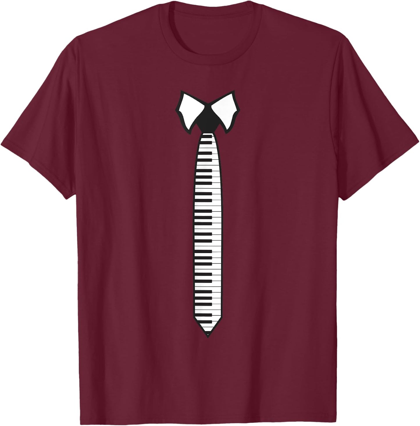 Cute Piano Women Piano Tie Keyboard Player Musician T-Shirt - T-Shirt | Maroon