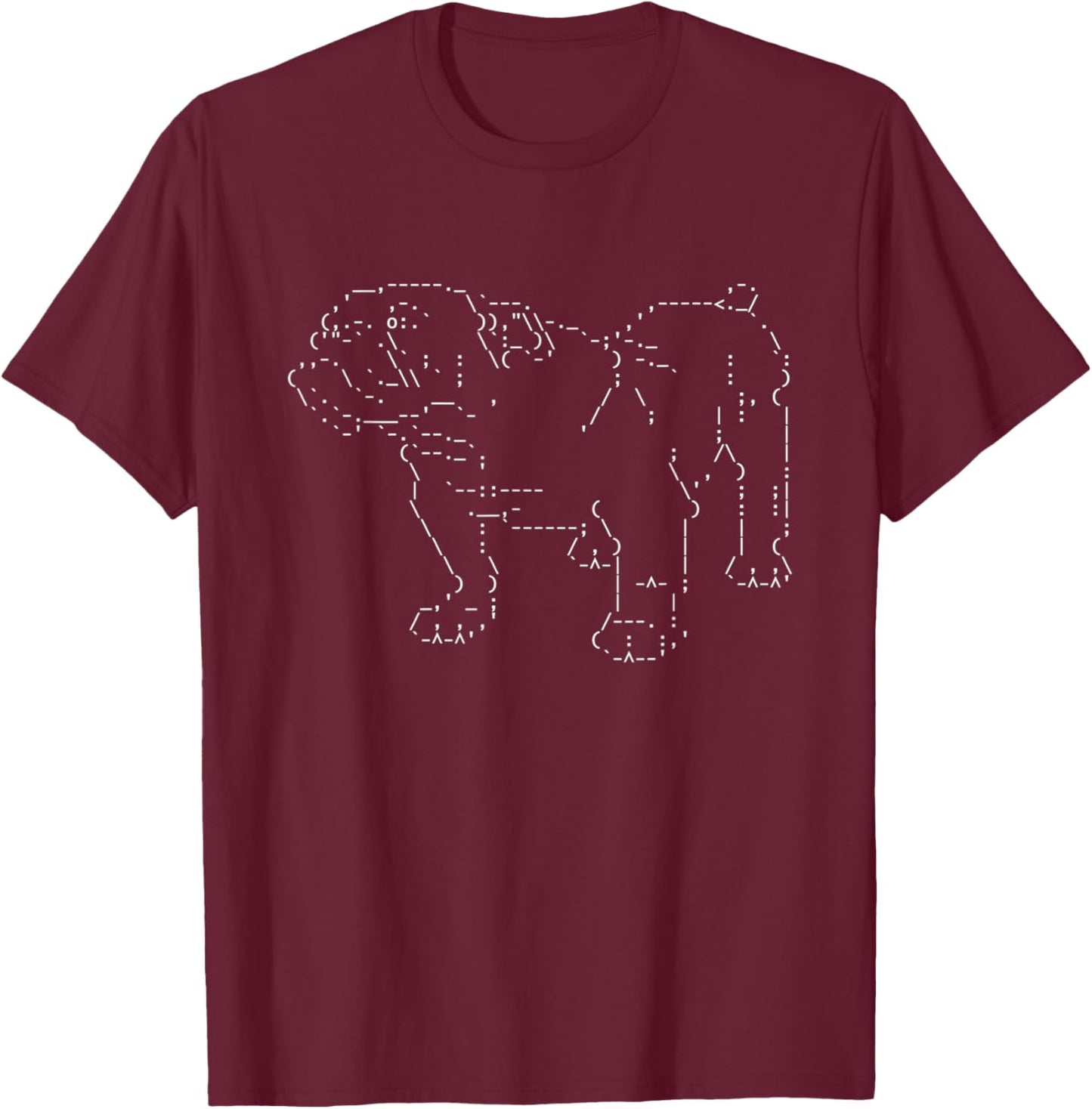 Retro ASCI Art Dog V4, Bull Dog, Dark Women T-Shirt - T-Shirt | Maroon