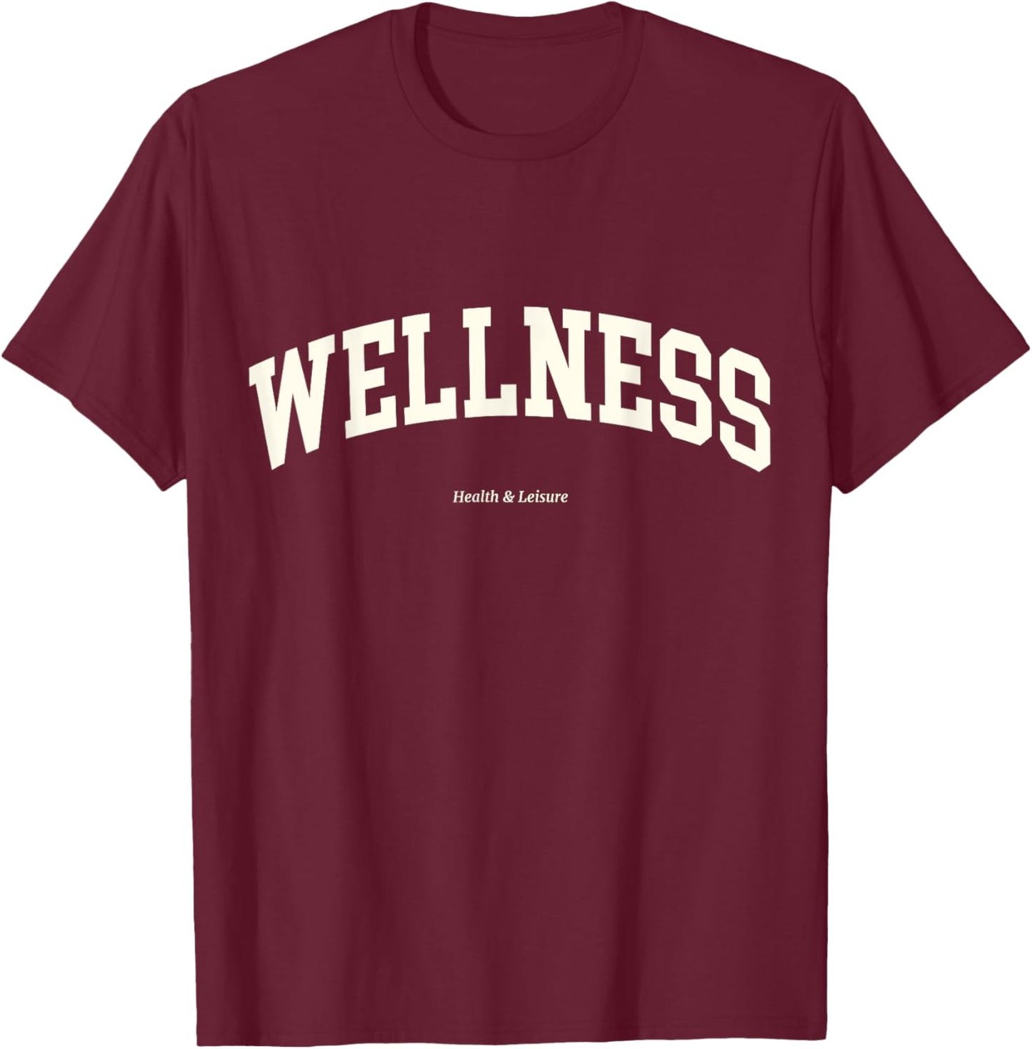 Wellness Retro Health Club Sporty 90s Athleisure Aesthetic T-Shirt - T-Shirt | Maroon