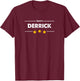 DERRICK Family Surname | TEAM DERRICK | Last Name T-Shirt - T-Shirt | Maroon