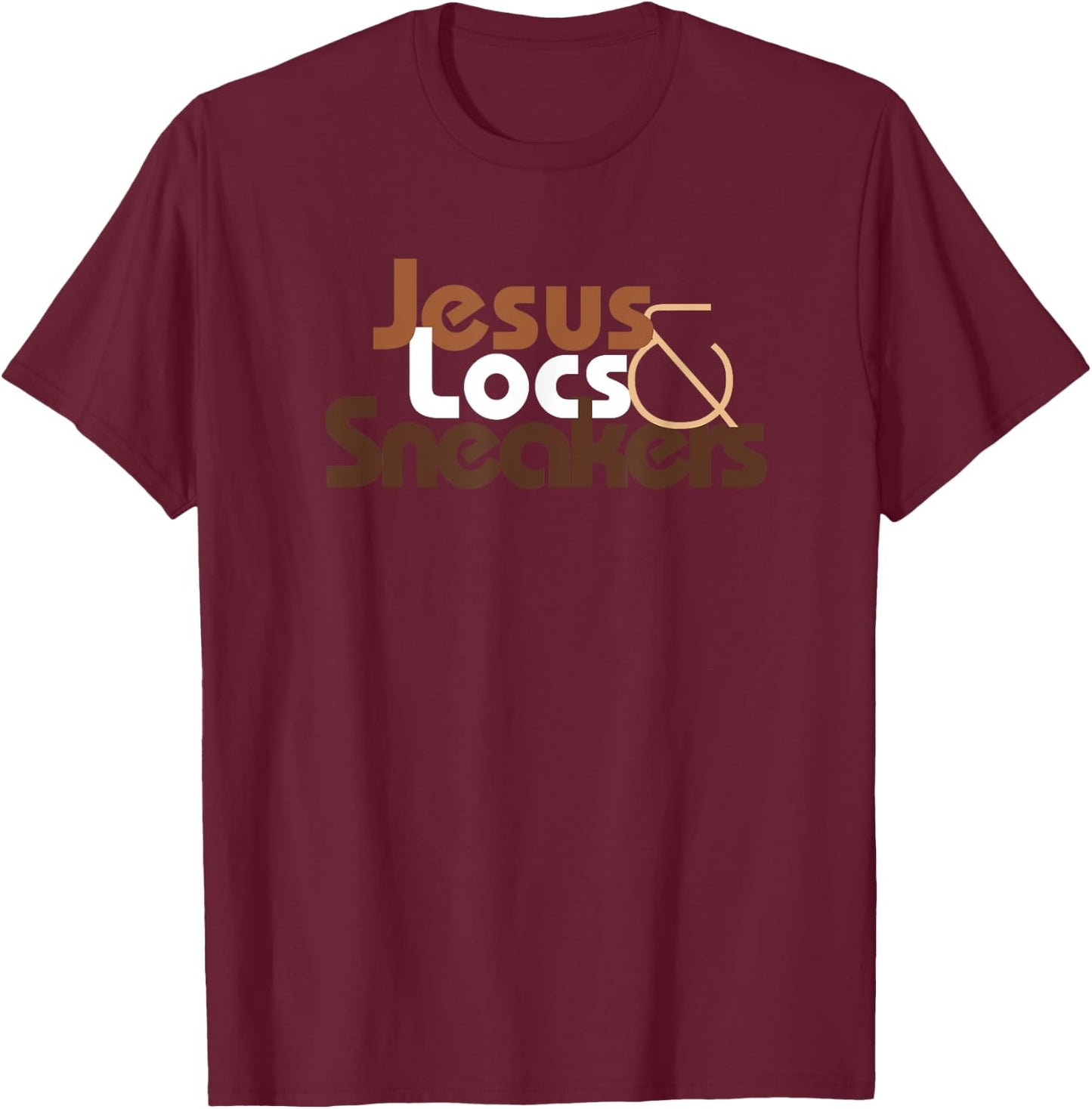 Jesus Locs and Sneakers Melanin T-Shirt - T-Shirt | Maroon