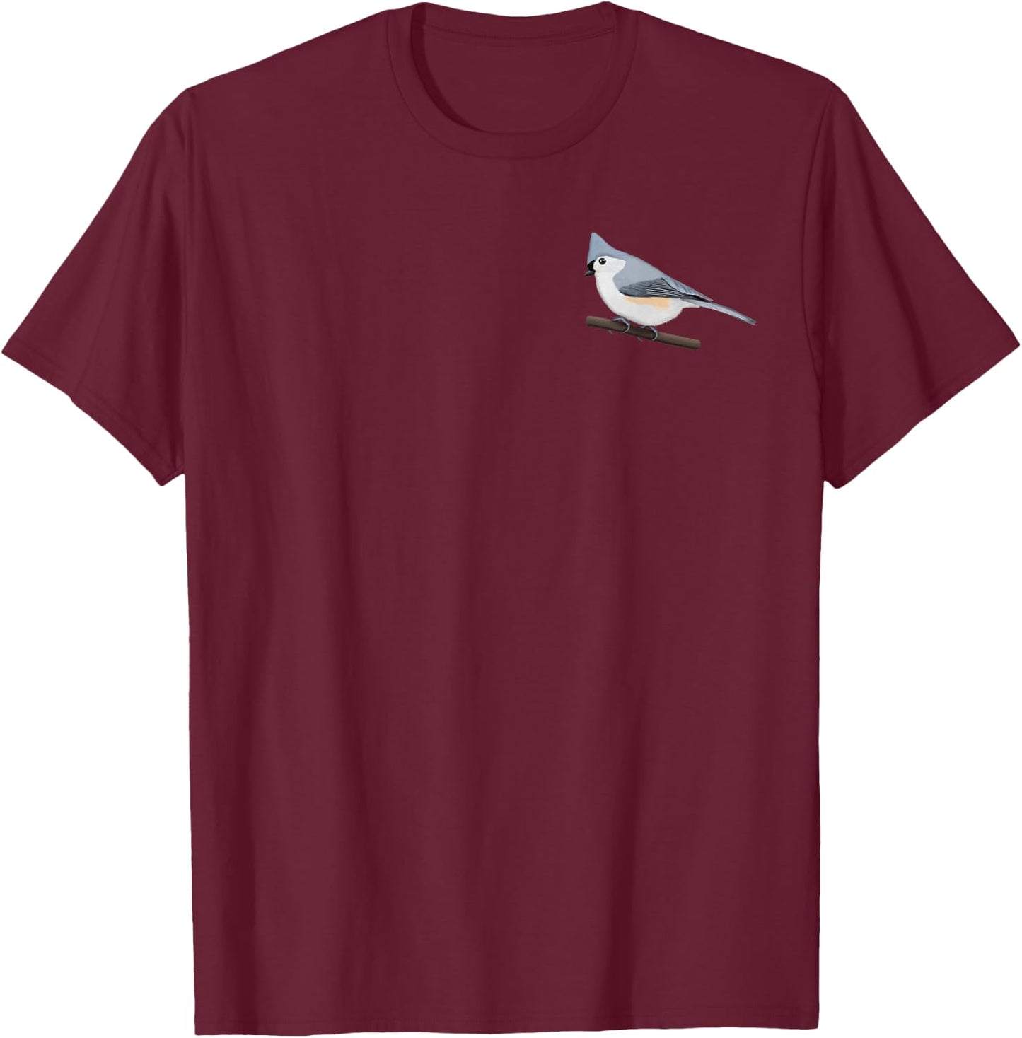 Tufted Titmouse Bird Birdlover Birdwatcher Animal Biologist T-Shirt - T-Shirt | Maroon