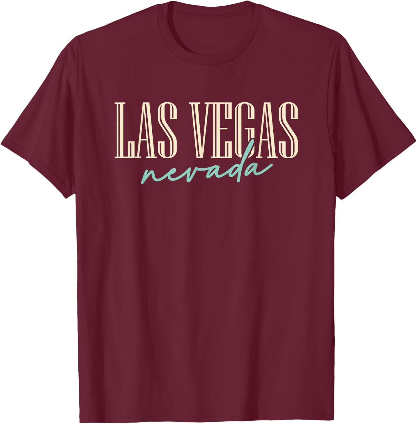 Las Vegas Nevada Vintage Script Text Girls Trip T-Shirt - T-Shirt | Maroon