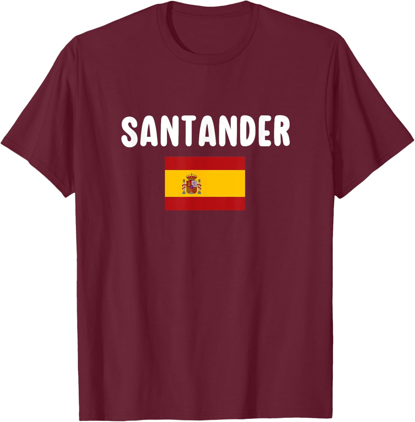 Santander Spain Souvenir Spanish Flag Vacation Espana T-Shirt - T-Shirt | Maroon
