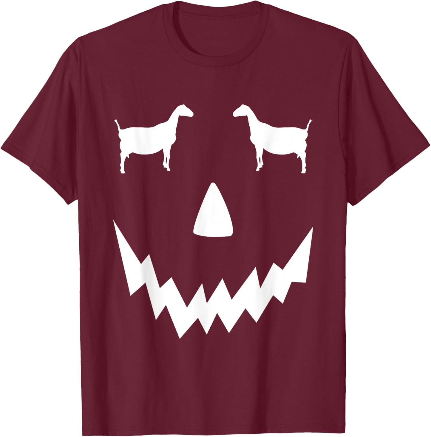 Pumpkin Lamancha Goat Show Halloween Funny Goat Mom T-Shirt - T-Shirt | Maroon