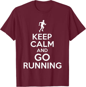 Keep Calm Running - Keep Calm and Go Running T-Shirt - T-Shirt | Maroon