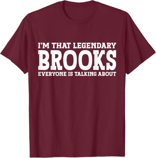 Brooks Surname Funny Team Family Last Name Brooks T-Shirt - T-Shirt | Maroon
