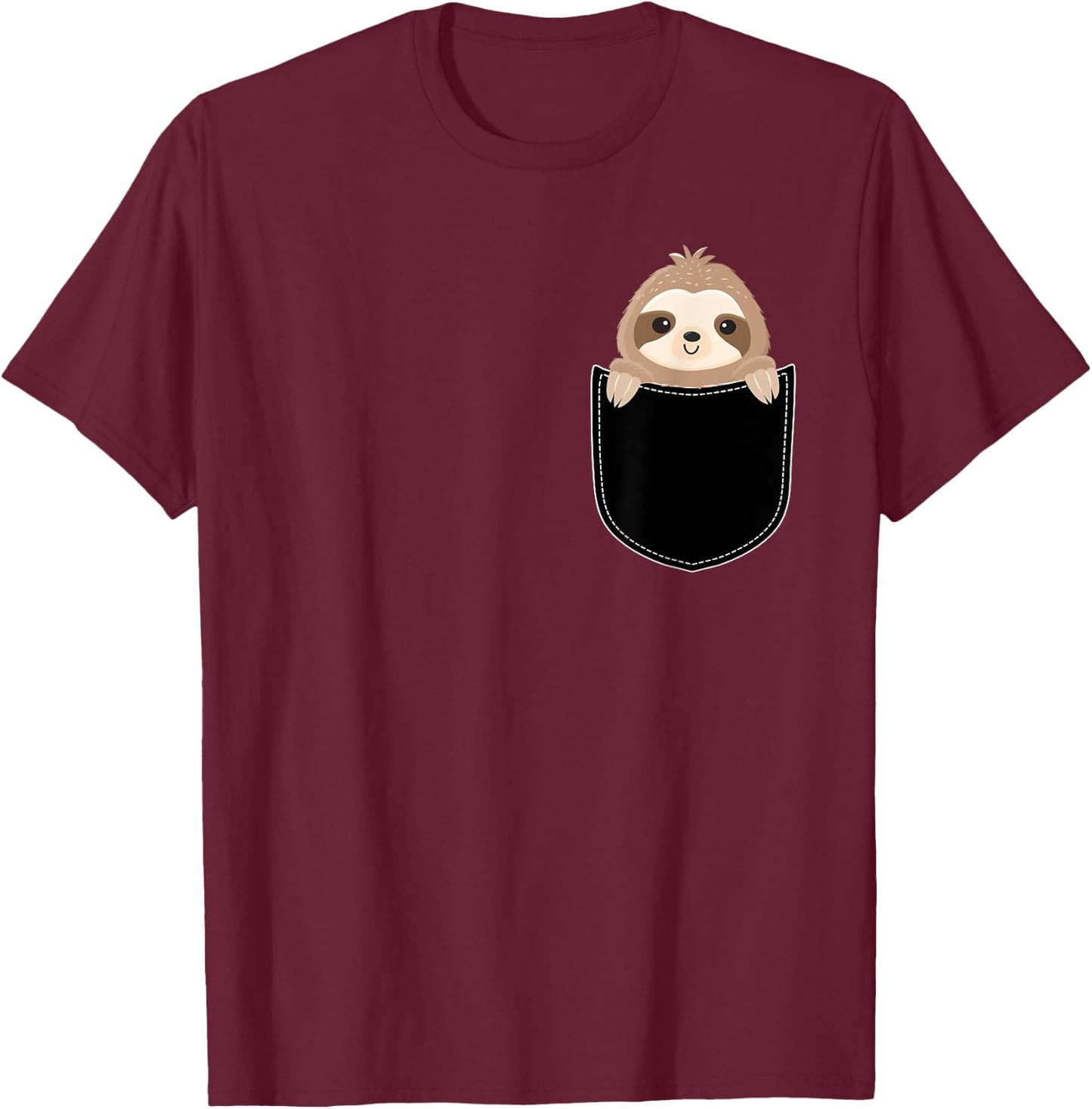 Sloth In A Pocket - Animal Whisperer Biologist Zookeeper T-Shirt - T-Shirt | Maroon