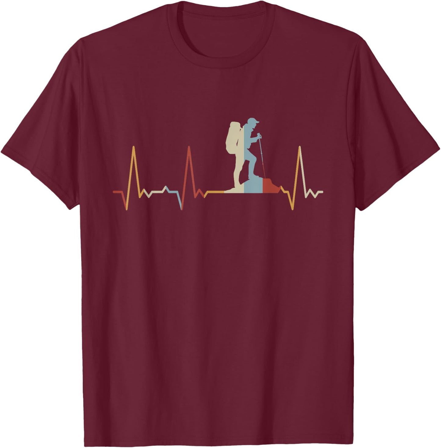 Heartbeat Hiking T-Shirt - T-Shirt | Maroon