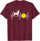 Chihuahua Shirt Pickleball Player EKG Dog Chihuahua Lover Women Girls Kids T-Shirt - T-Shirt | Maroon