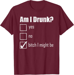 Drinking Drunk Bachelorette Am I Drunk Beer Bride Costume T-Shirt - T-Shirt | Maroon