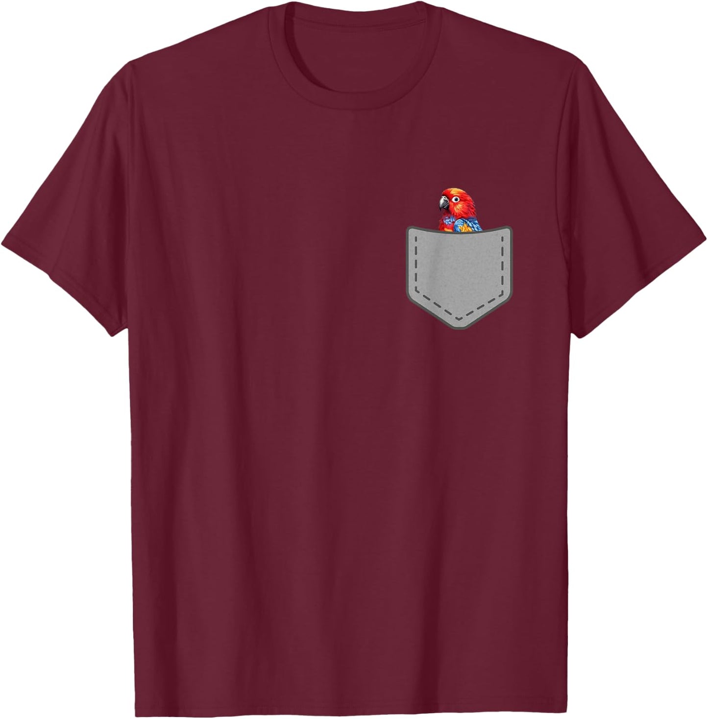 Funny Rosella Bird In Your Pocket T-Shirt - T-Shirt | Maroon