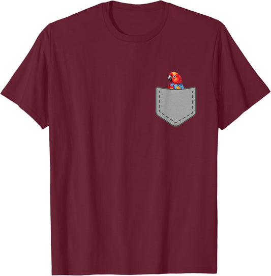 Funny Rosella Bird In Your Pocket T-Shirt - T-Shirt | Maroon