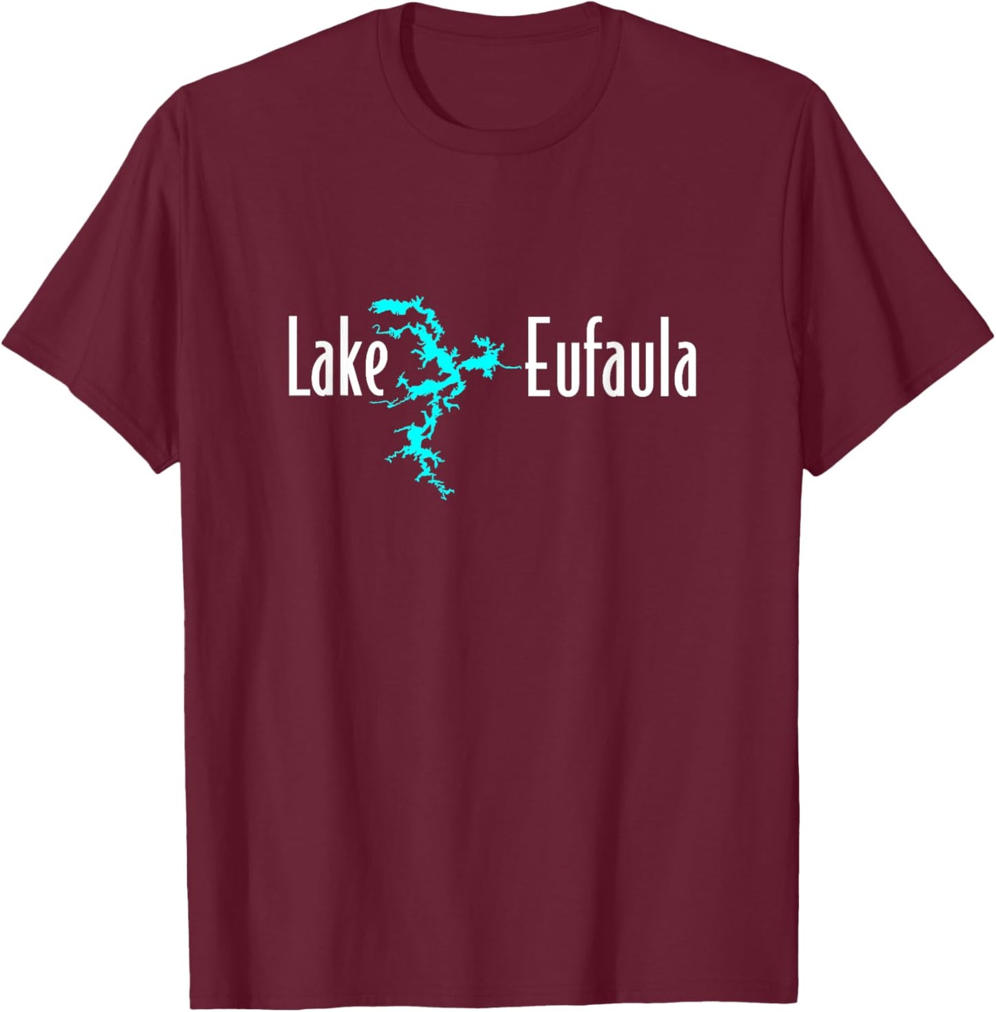 Minimalist Lake Eufaula, Oklahoma T-Shirt - T-Shirt | Maroon