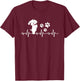 Shih Tzu Heartbeat - Dog Owner Animal Breeder Canine Lover T-Shirt - T-Shirt | Maroon