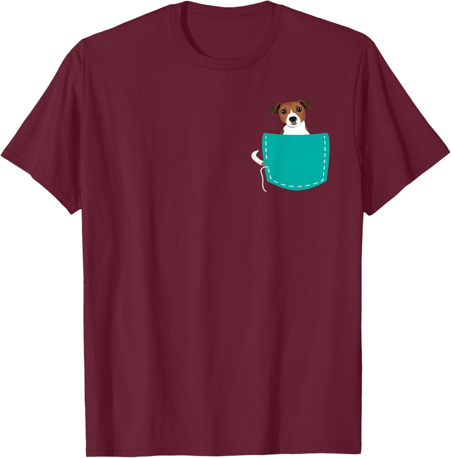 Jack Russell Dog In A Pocket - Dog Owner Animal Whisperer Women Girls Kids T-Shirt - T-Shirt | Maroon