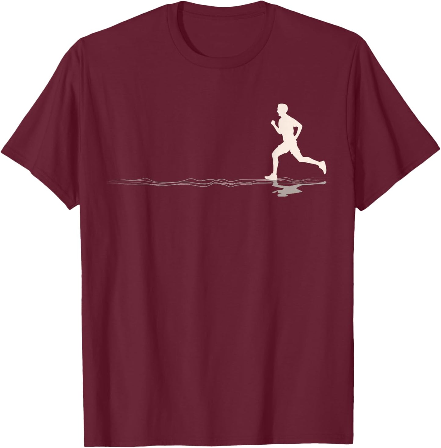 Runner Silhouetted Graphic Marathons Lover Jogging Running T-Shirt - T-Shirt | Maroon