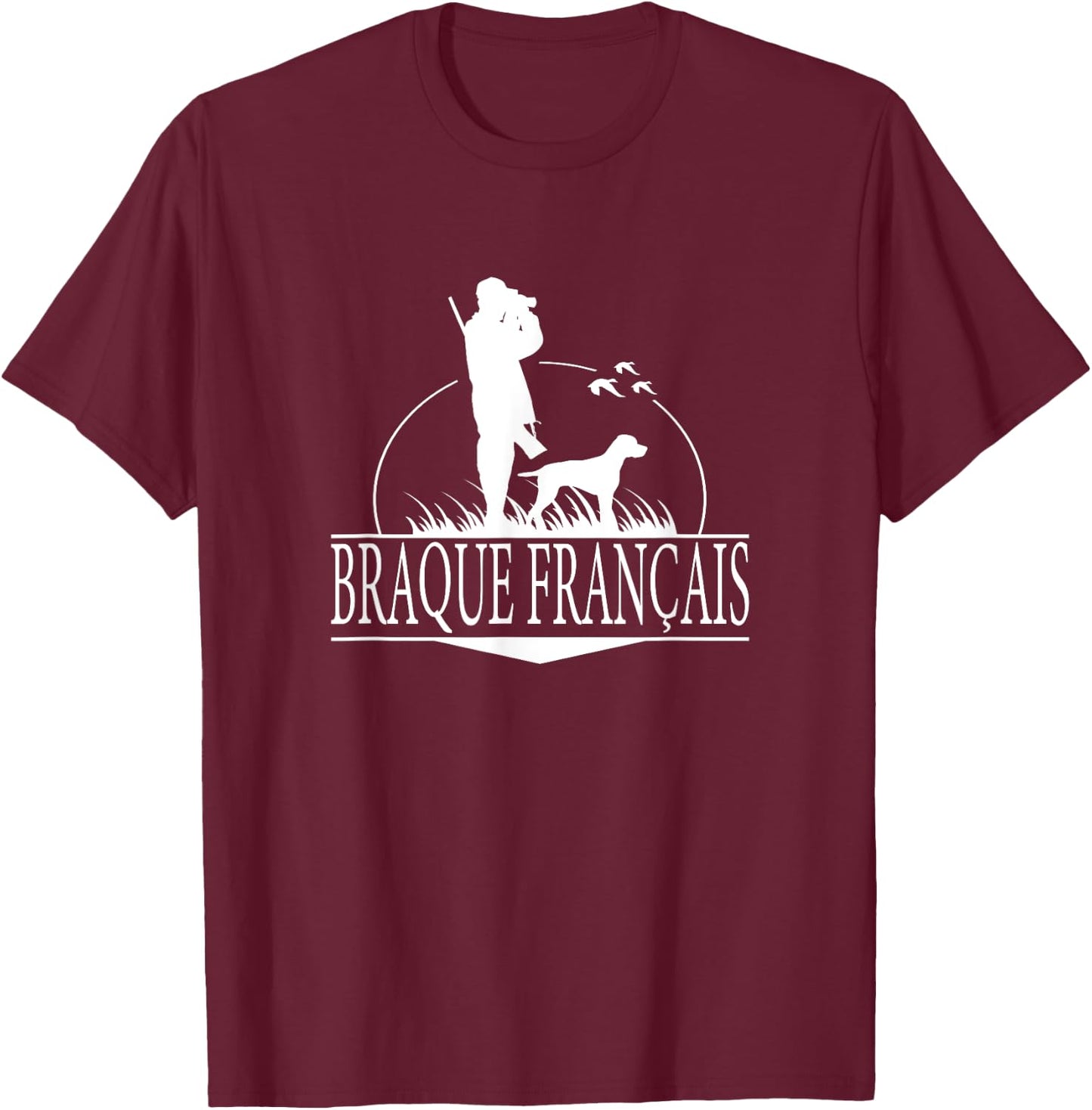 Braque Francais Hunting Dogs T-Shirt - T-Shirt | Maroon