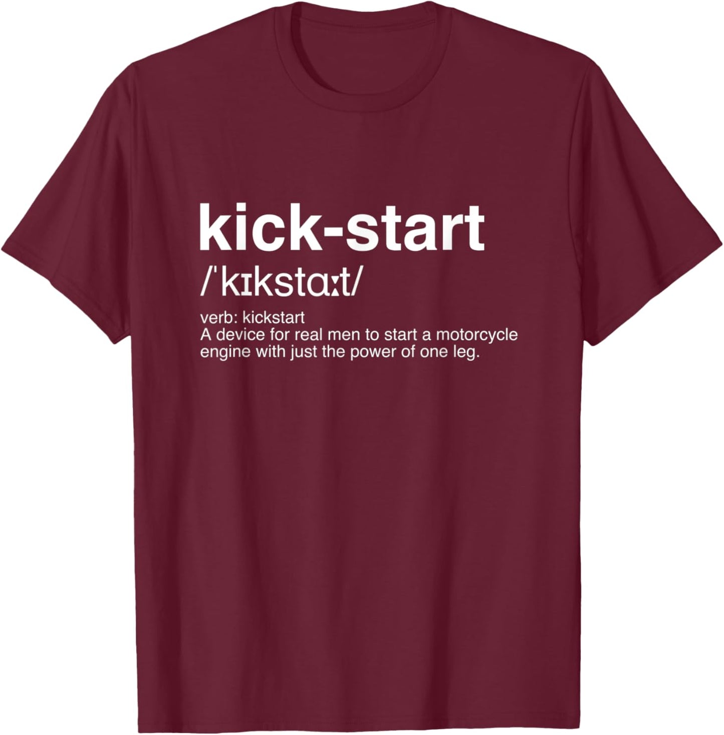 Funny Motocross kickstart or MX rider with kick starter T-Shirt - T-Shirt | Maroon