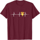 Pizza Heartbeat - Food Lover Foodie Funny Pizza T-Shirt - T-Shirt | Maroon