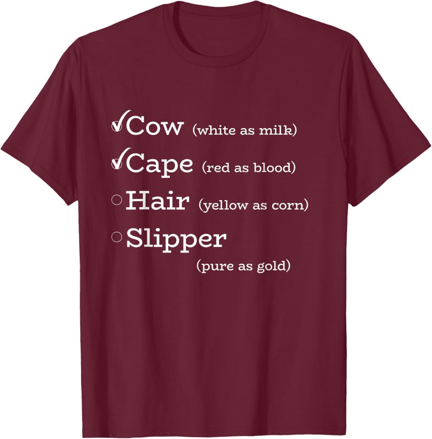 Cow Cape Hair Slipper Musical Theatre T-Shirt - T-Shirt | Maroon